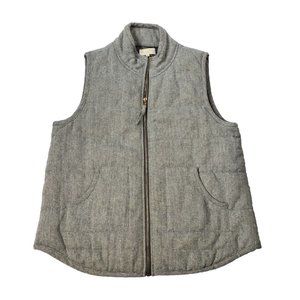 Mud Pie Jacket Womens Large Brodie Herringbone Sleeveless Vest Gray Pockets